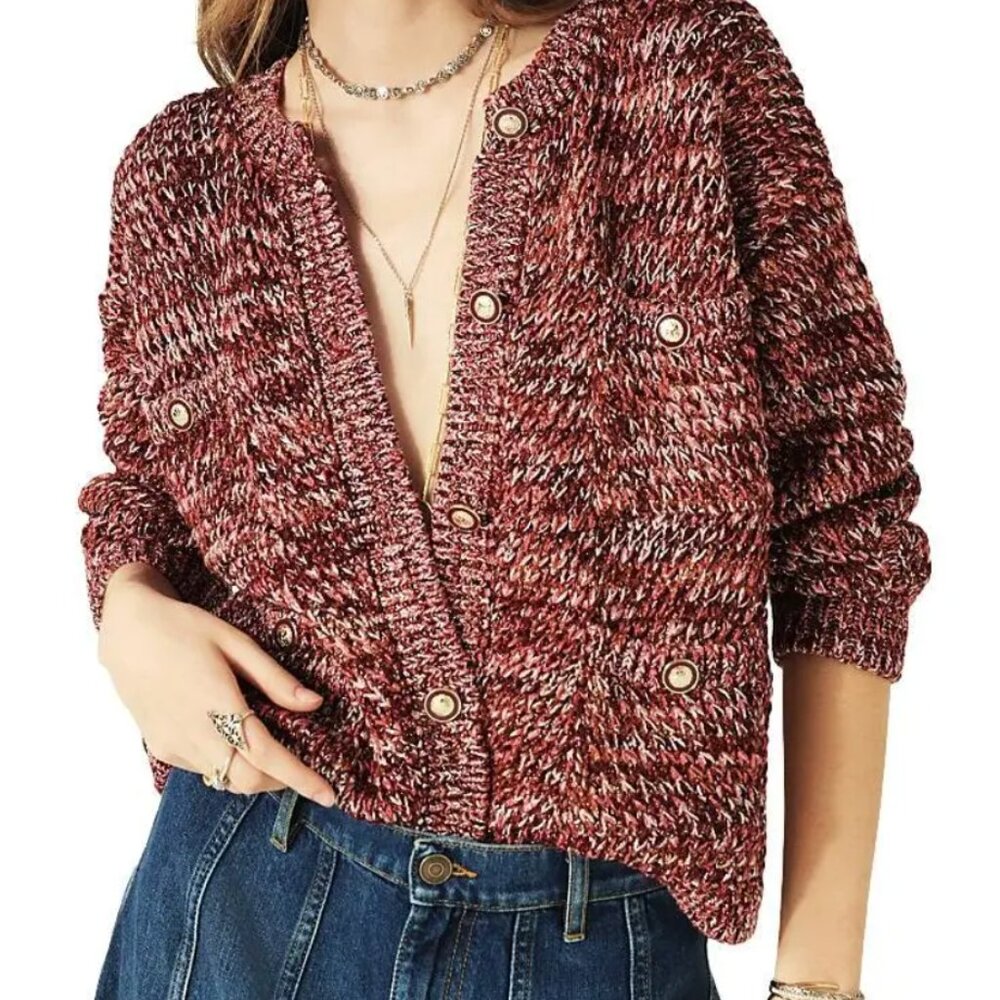 Bran Marled Metallic Cardigan